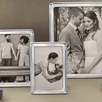 Mariposa Signature 4X6 Frame | Silver | Brillante | Frames | Decorative Photo Frames | Recycled SANDCAST Aluminum | Handmade in Mexico