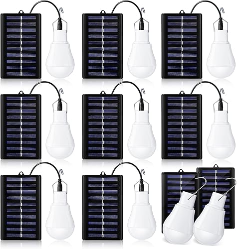 Vista 8 de VIHOSE 4 unids bombillas solares de luz solar portátil emergencia LED bombilla impermeable para tienda de campaña interior al aire libre cobertizo