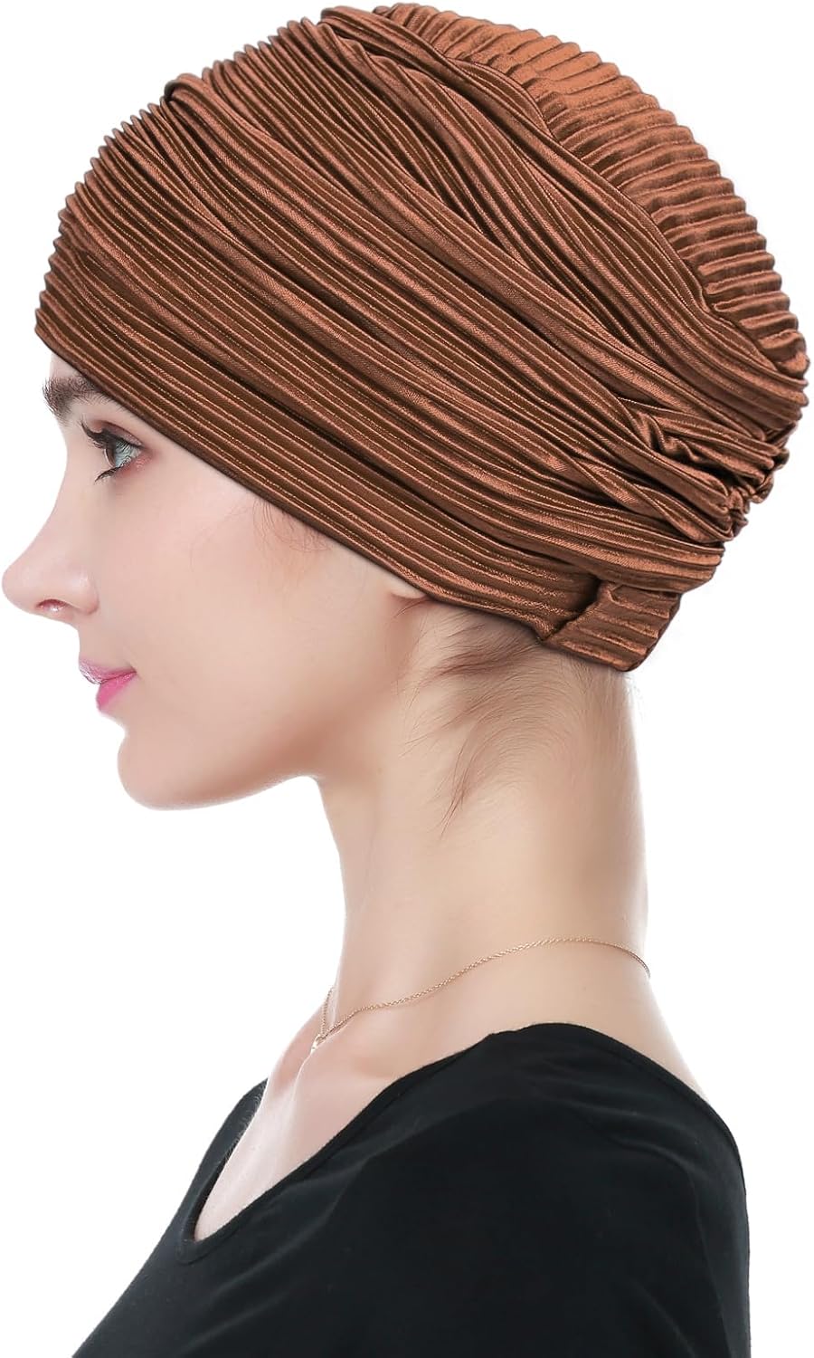 Alnorm Pleated Turban Classy Wraps Gifts Chemo Headwear for Women - Image 5