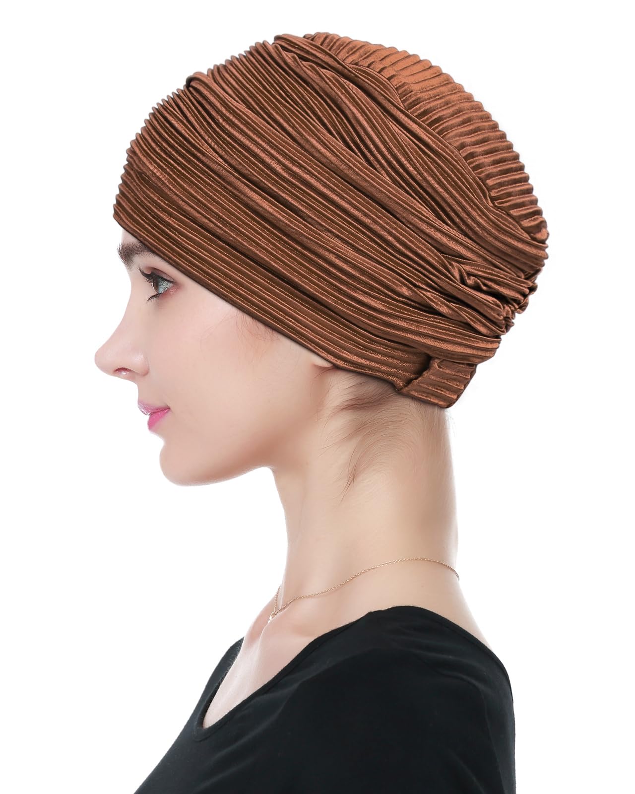 Alnorm Turbante plisado con clase, regalos de quimioterapia para mujer
