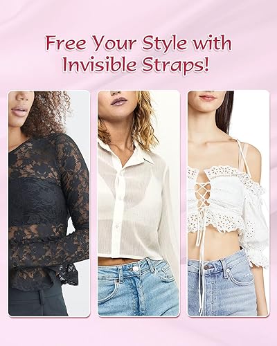 Miniatura 7 de Rovtop Correa invisible para brasier, correa de sujetador transparente, correas ajustables de 0.866-1.772 in, correas de repuesto transparentesmate