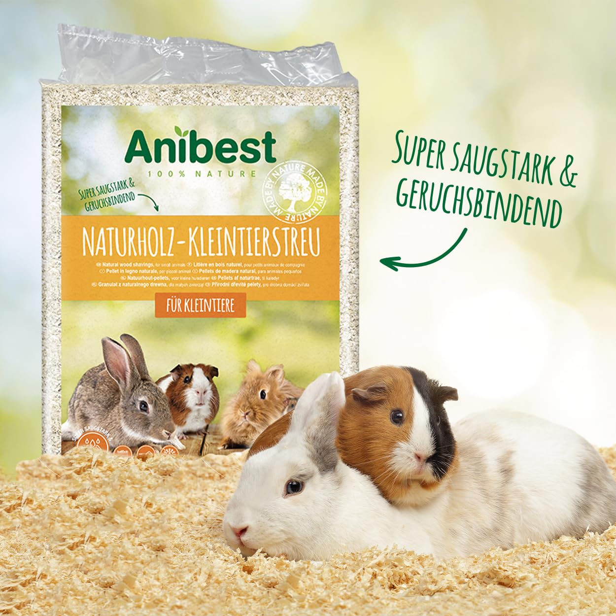 Anibest Naturholz Ściółka do Klatek, 60 l