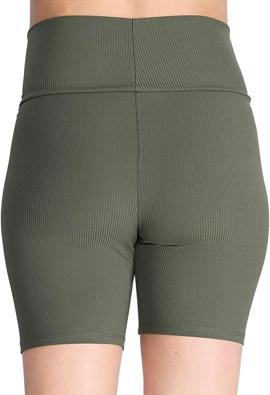 Motherhood Maternity Womens Over The Belly Ribbed Biker Pregnancy Workout Shorts - Image 4