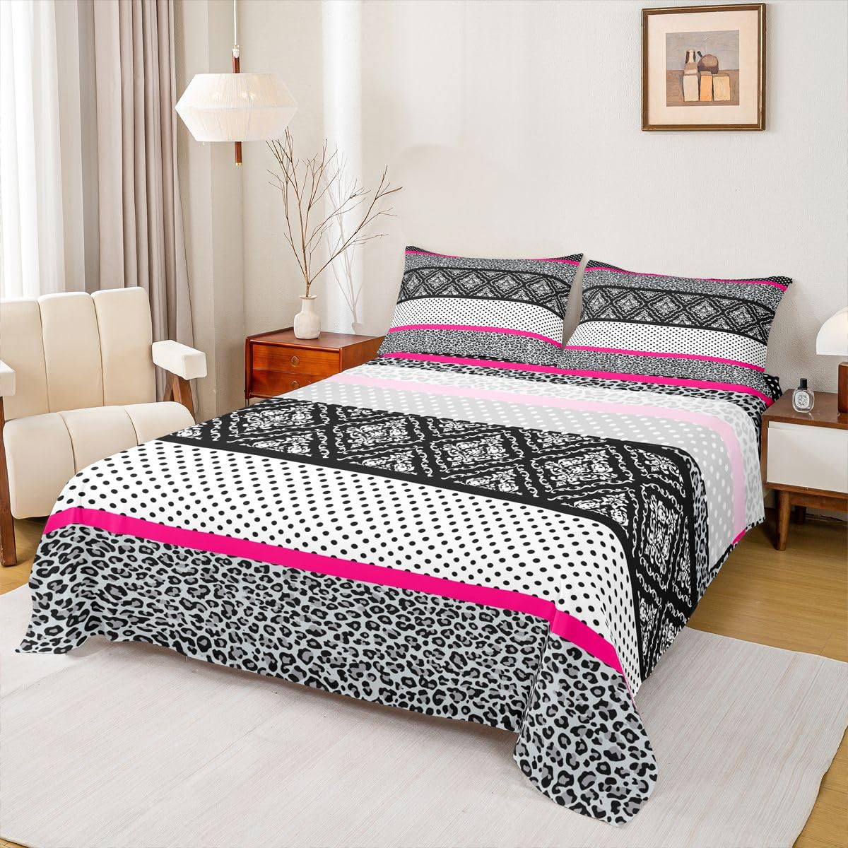 Loussiesd Set di lenzuola jacquard king size bambini ragazzi ragazze