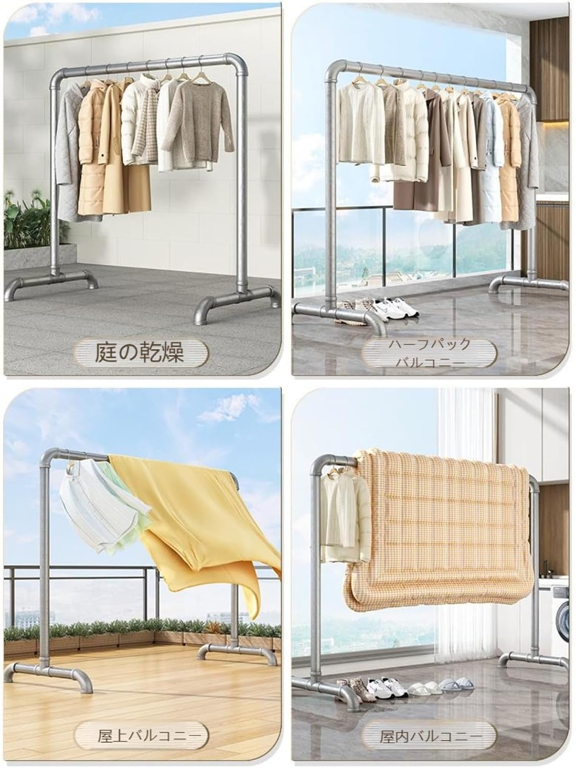 Zxyler ウォールラック フック付き、ヴィンテージスタイル、帽子、衣類