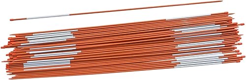 Vista 8 de Estacas de nieve de 72 pulgadas, marcadores de entrada de 1/4 de pulgada, estacas de arado naranja sin cinta reflectante para marca de entrada