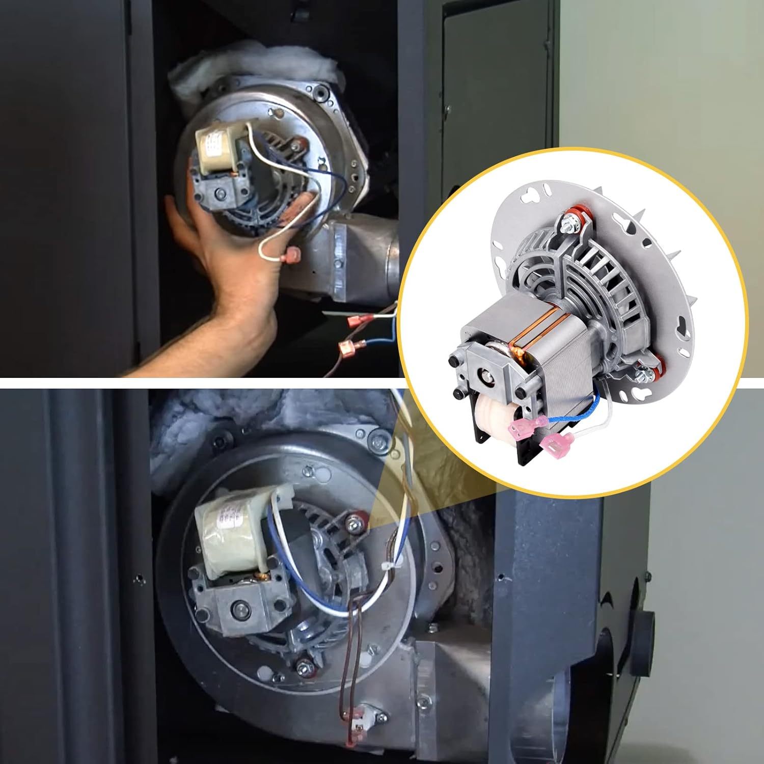 Adviace Replacement A-E-027 Combustion Blower Exhaust Fan Motor for Breckwell P23, P22, P24, P24I, P4000, P2000I, P2700, P2000, P23I, P1000, P26 Pellet Stoves