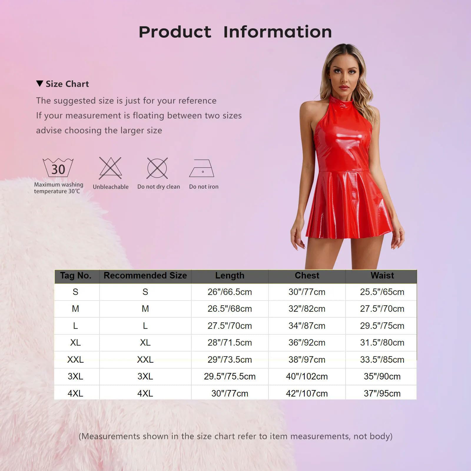 Abito a Trapezio per Donna, Gonna a Ruota, Abito a Ruota, Festa, Rosso, 4XL