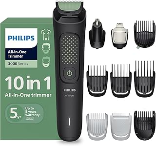 Philips India's No.1 Men's Trimmer | Single stroke beard trimming | 10-in-1 All in One Grooming Kit- Head to Toe | Detail trimmer attachment | 90 min. runtime | 5 yrs* warranty | MG3941