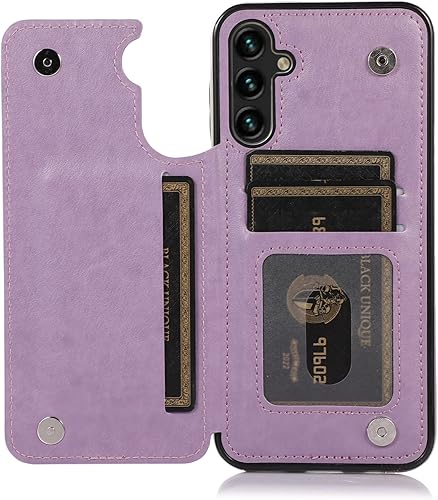 Miniatura 4 de Asuwish Funda de teléfono para Samsung Galaxy A14 5G con protector de pantalla de vidrio templado, tarjetero con soporte para tarjetero, soporte