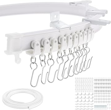 Dyna-Living 16.4ft/5M Flexible Bendable Ceiling Curtain Track