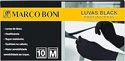 Luva Black M Caixa com 10 Unidades, 1543, Marco Boni, Preto, Marco Boni