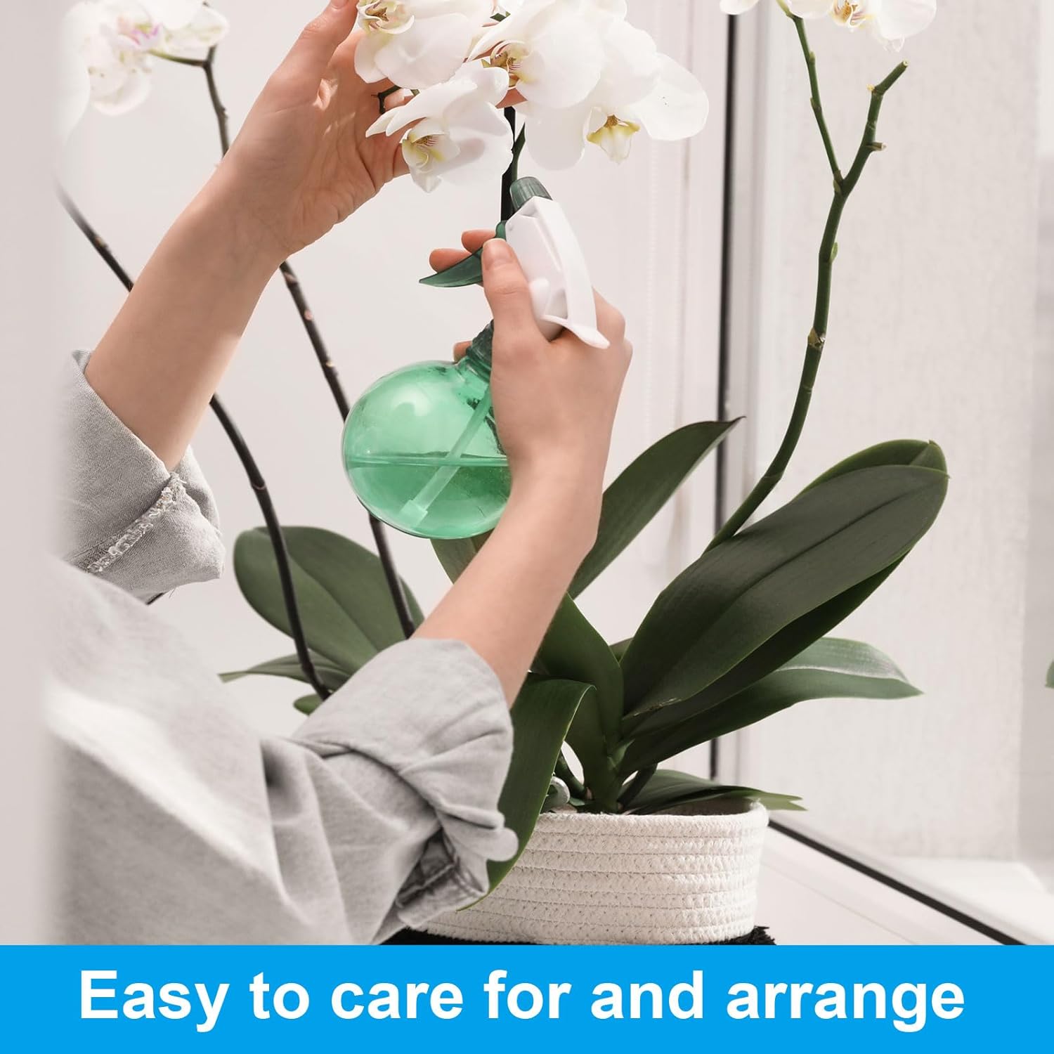 PATIKIL Faux Orchid Leaves 5.6 Inch, 6 Pack Small Artificial Phalaenopsis Foliage Real Latex Touch Green Plant 5 Leaves with Stems for Home Flowers Pot Decor, Green