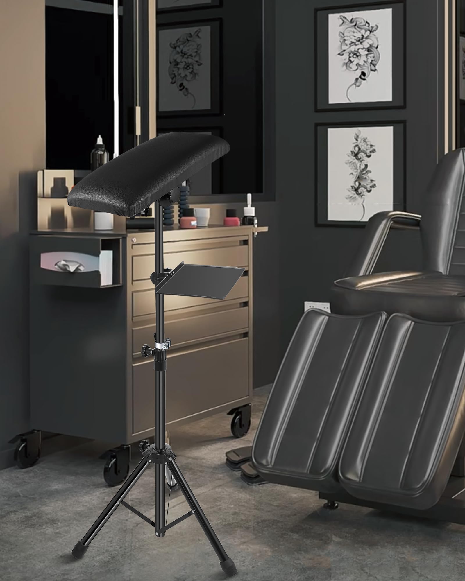 Apoyabrazos Tattoo, Reposabrazos Tattoo Con Almohadilla De Esponja Extendida Y Soporte De Metal, Soporte Para Tatuajes Plegable De Altura Ajustable.
