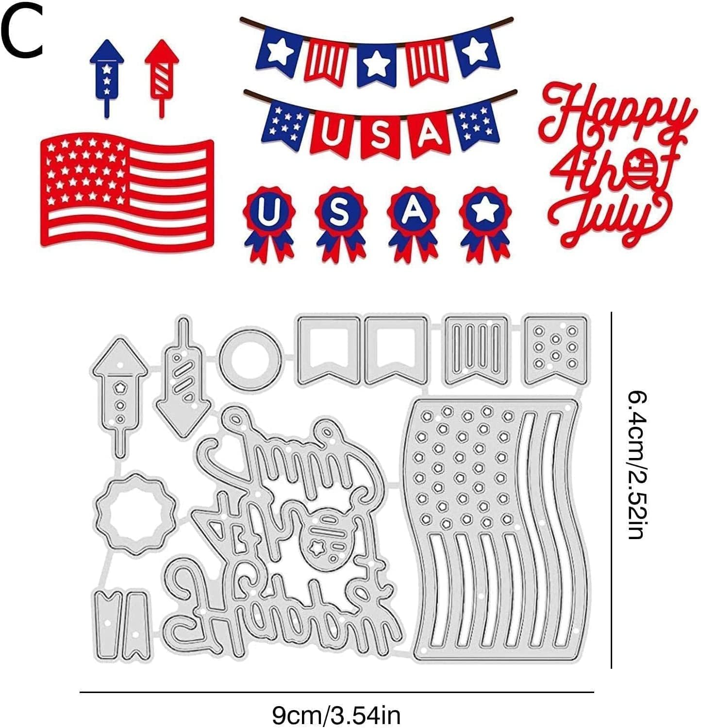 Independence Day Cutting Dies for Card Making, Cutting Dies Cut Stencils for DIY Scrapbooking Photo Album Decorative Embossing Paper Dies for Card Making Templated