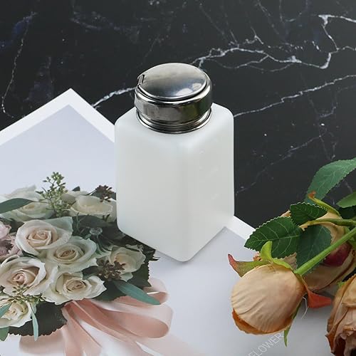 Miniatura 9 de Crapyt Botella de bomba vacía recargable de bombeo de prensa líquida, paquete de 3 (cada uno de azul, rosa y blanco) dispensador de empuje hacia