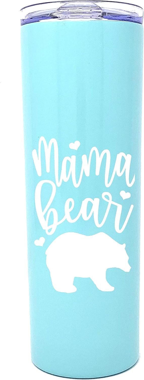 Blасk Frіdау - 40% оƒƒ Cute, Fun, Unique Tumblers for Mom- Double Walled Vacuum Sealed Stainless Steel 20 oz Tumbler - Great Gift for Mom, Wife, Mother (Mama Bear Teal)