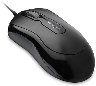 Kensington 180 cm USB 3.0 Cable Mouse-in-a-Box Optical Mouse, Ambidextrous Design with Sliding Wheel, Black, K72356EU