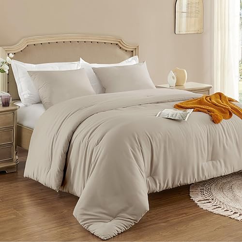 Cozyide Juego de edredón de lino para cama individualindividual XL, juego de edredón ligero de color sólido de 2 piezas para niños, juegos de