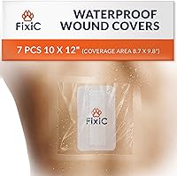 Vista 9 de Fixic Apósito de película transparente impermeable – Juego de 7 piezas, 7 x 7 pulgadas – Apósito transparente impermeable para cubrir heridas