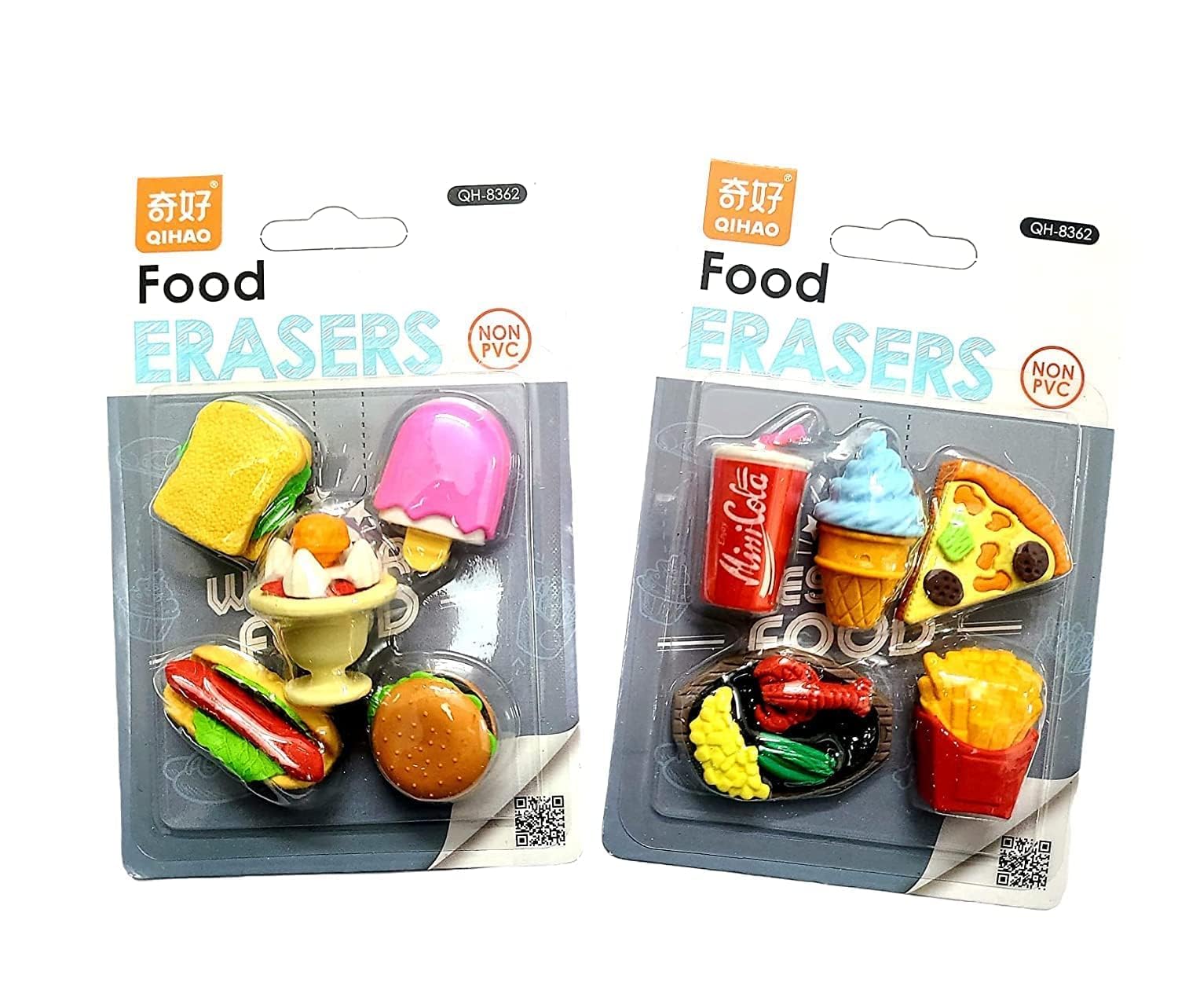 BKDT Marketing Cutest Food Pattern Erasers (Set of 2) for Birthday