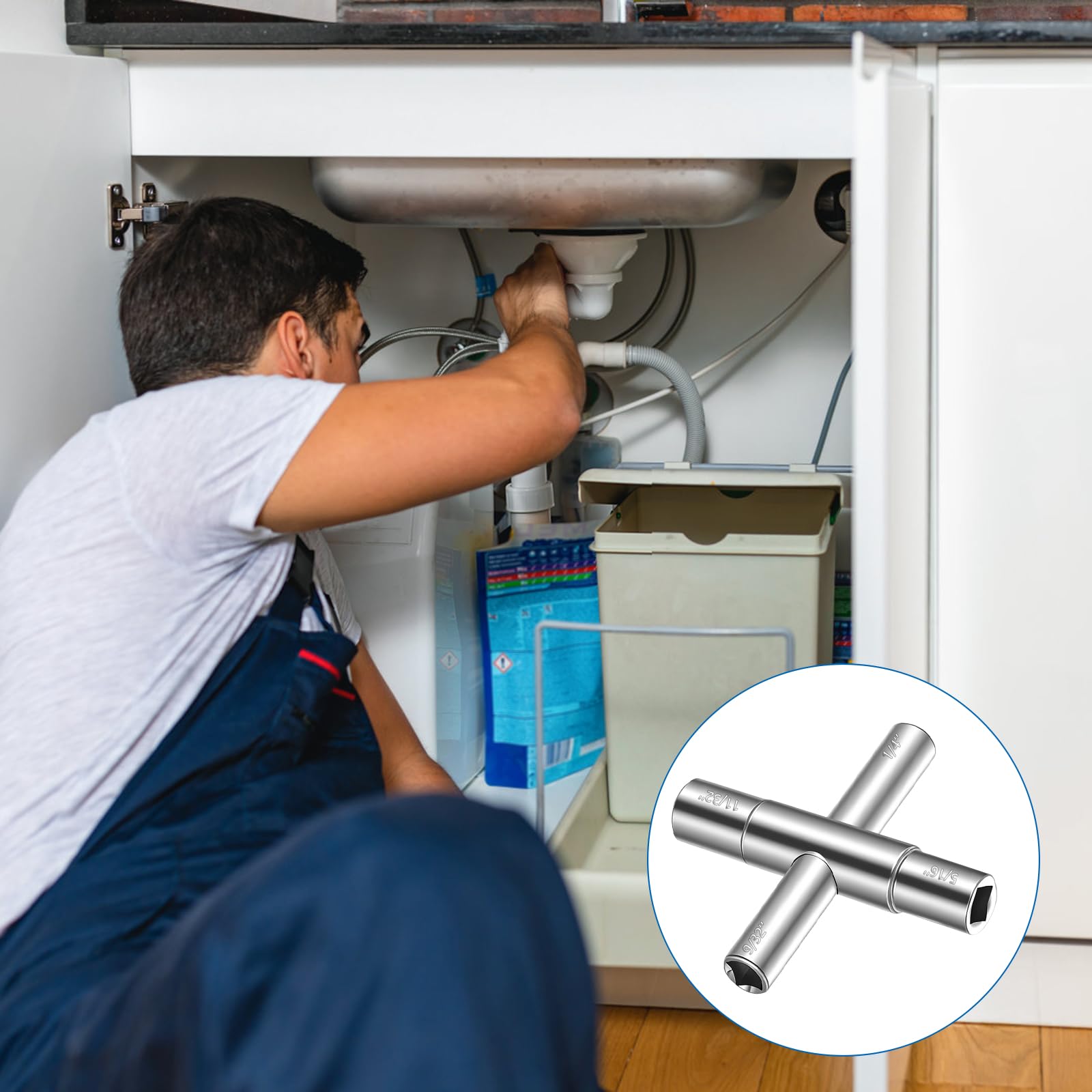 Chiave Quadrata Contatore Gas a 4 vie, 6,5mm/7mm/8mm/9mm chiave universale per contatori, chiavi per sfiati radiatori, quadro elettrico, contatori di elettricità, contatore acqua e gas