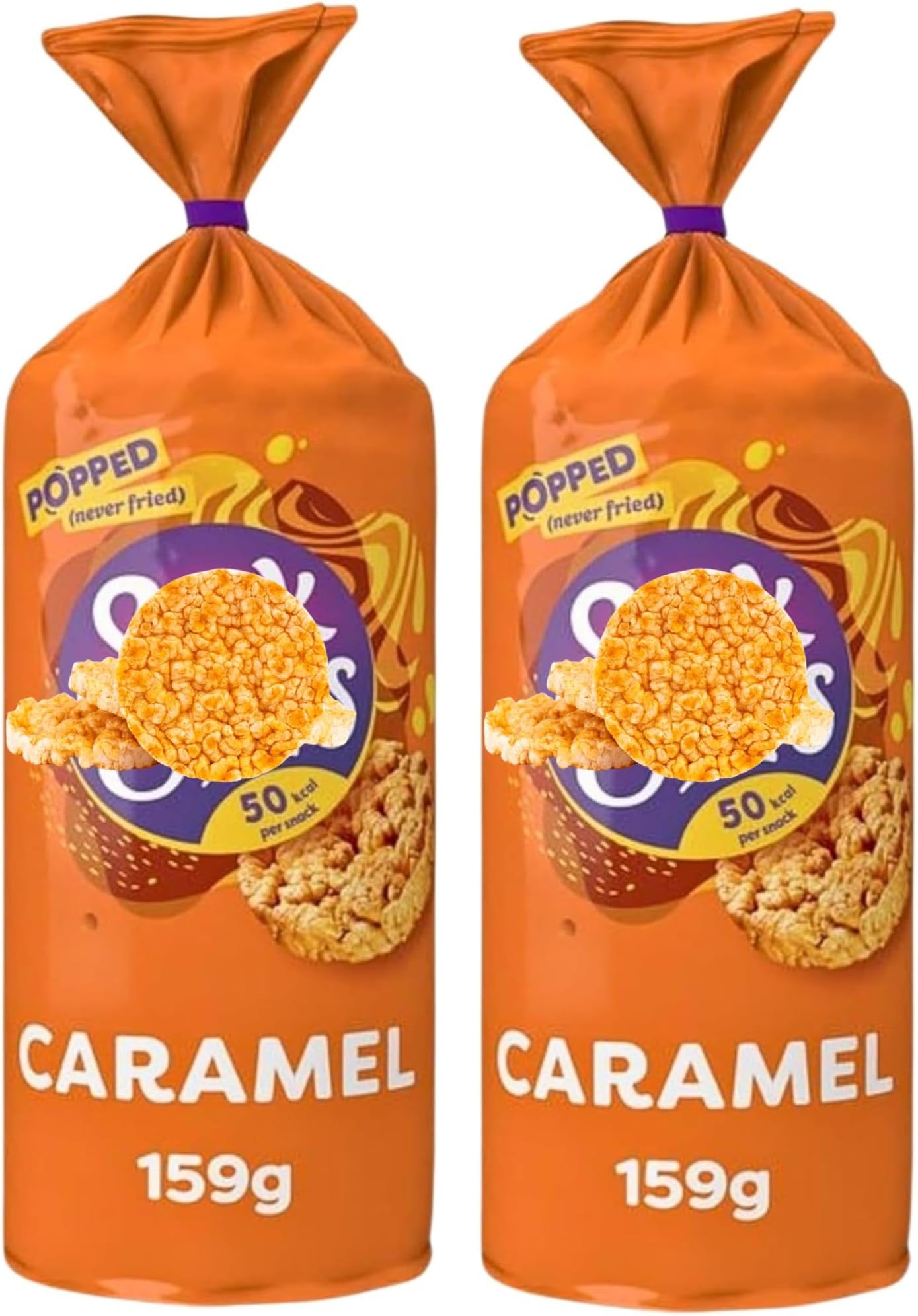 Snack Bundle With Snack A Jacks Jumbo Caramel Rice Cakes Snacks 159g (2 Pack)