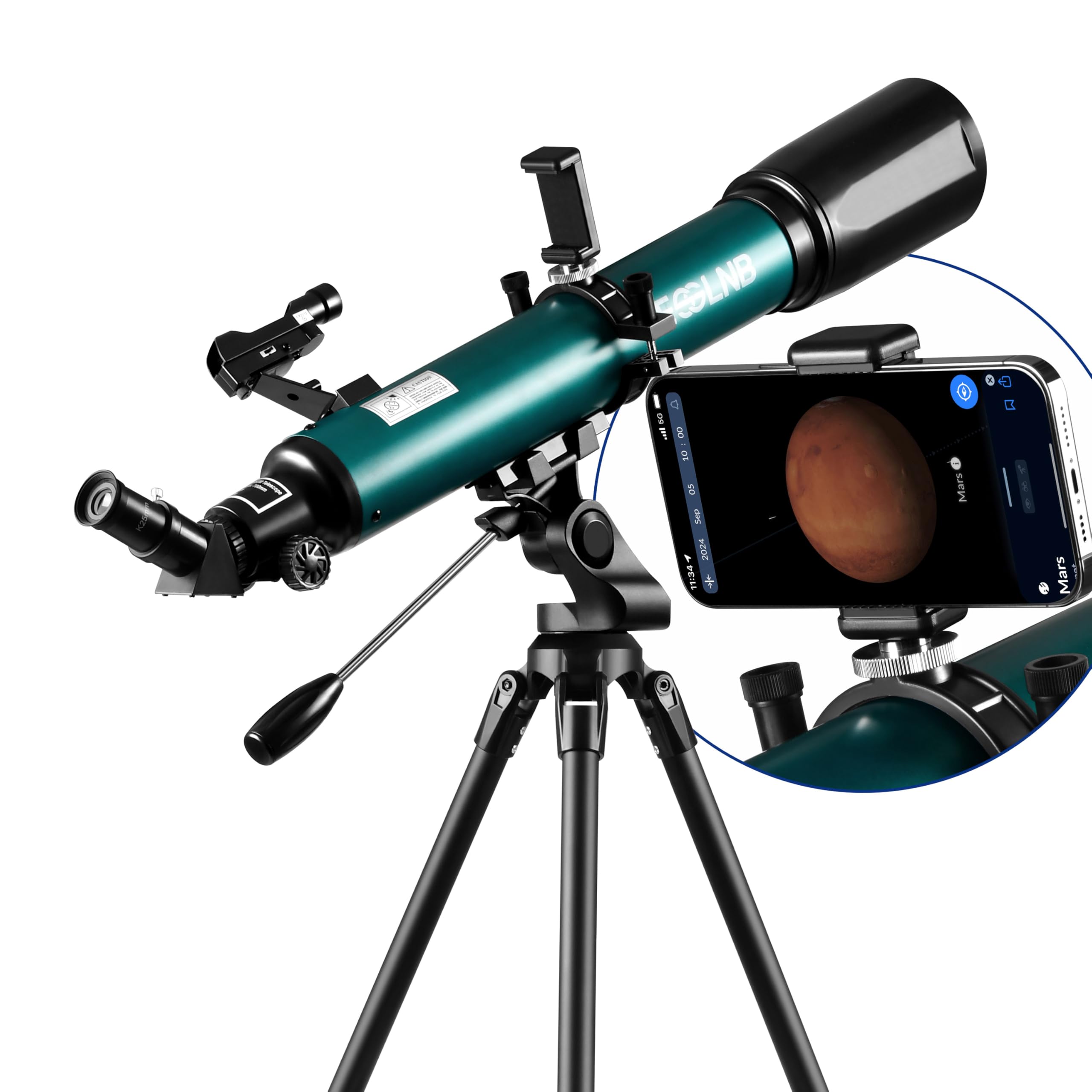 ESSLNB Telescopio, 3.150 in Apertura 27.559 in Telescopios Astronomía para Adultos Principios, Alta Transmisión Viaje Profesional