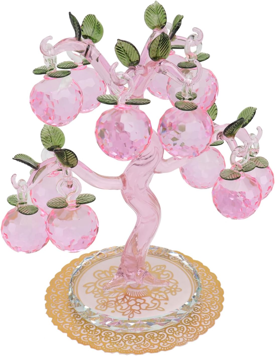 MAGICLULU 1Pc Creative Pink Crystal Apple Tree Desktop Decoration Craft Decor for Home as Unique Adornment and Photo Prop for Unforgettable Memories