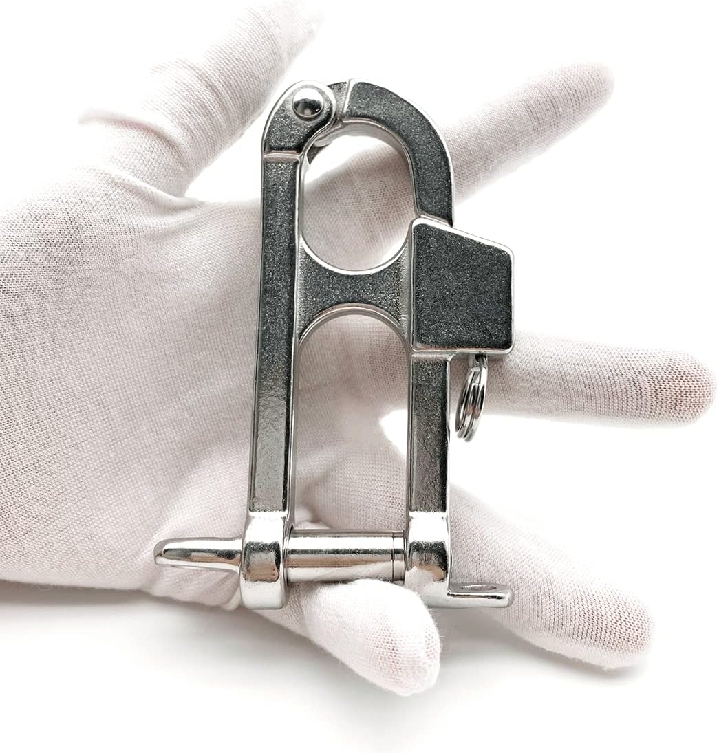 Quick Release Snap Shackle - 316 Stainless Steel Shackle for Emergency Break Away, Fixed Bail Snap Shackle for Sailing, Camping, Gym, Pet, Surfing, Diving, Fishing, etc.