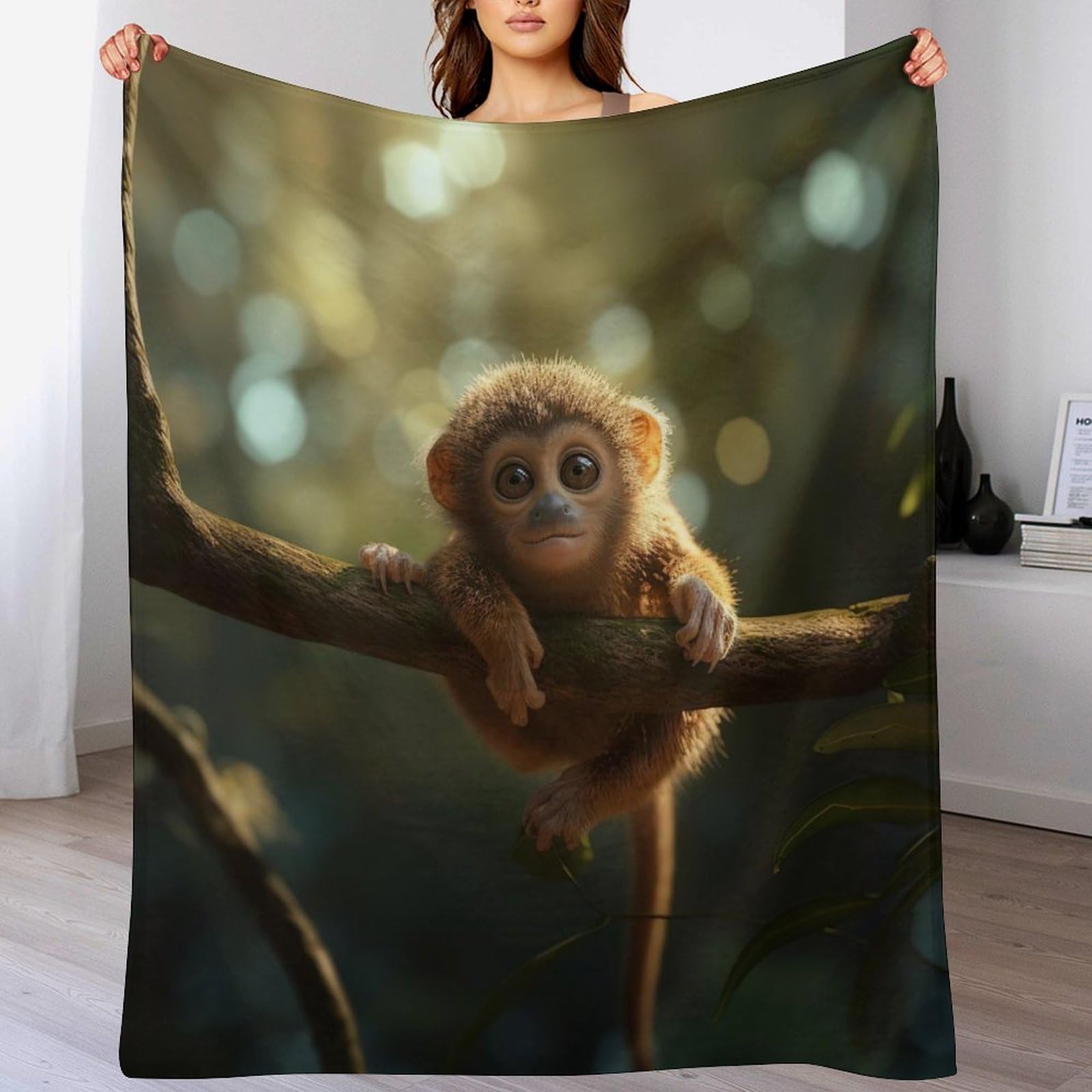 Couverture singe 100x130 cm, le cadeau parfait pour lit d'enfant