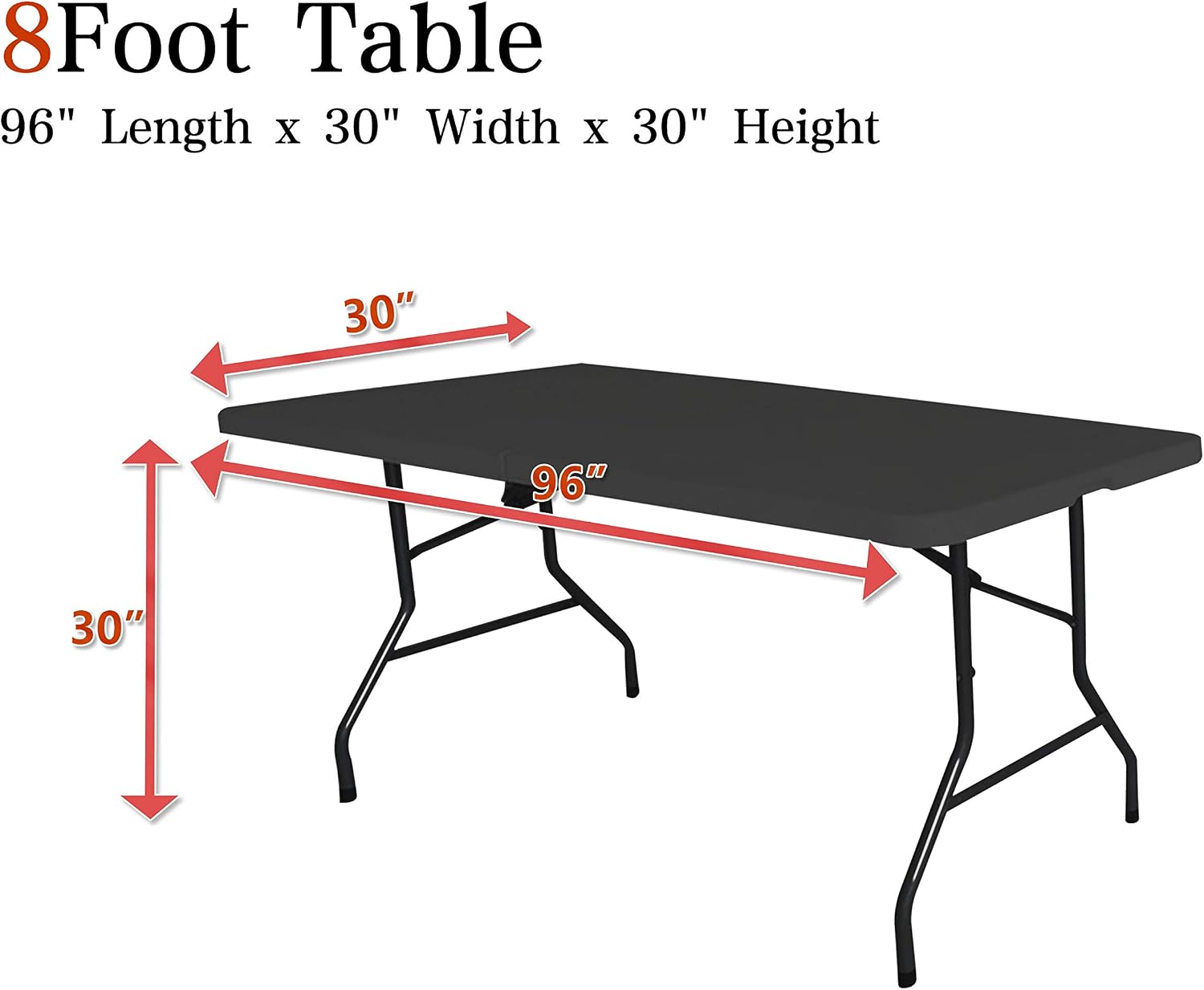 Obstal 8ft Stretch Spandex Table Cover for Standard Folding Tables - Universal Rectangular Fitted Tablecloth Protector for Party (Tiffany Blue, 96 Length x 30 Width x 30 Height Inches)
