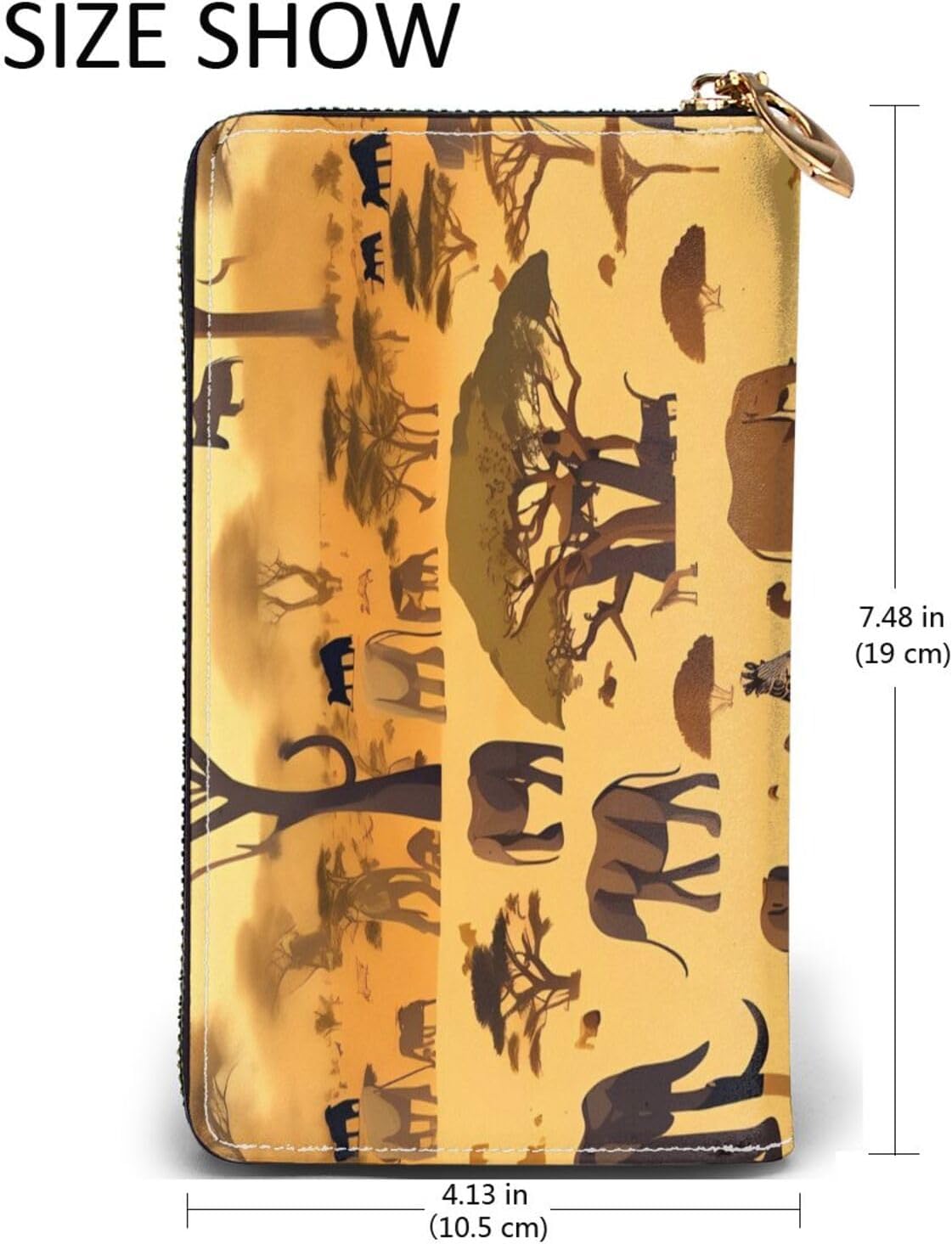 African Grassland Animals Wallet, Zipper Wallet, Large Capacity Wallet, Long Wallet, Multi-Card Organizer Wallet, Unisex