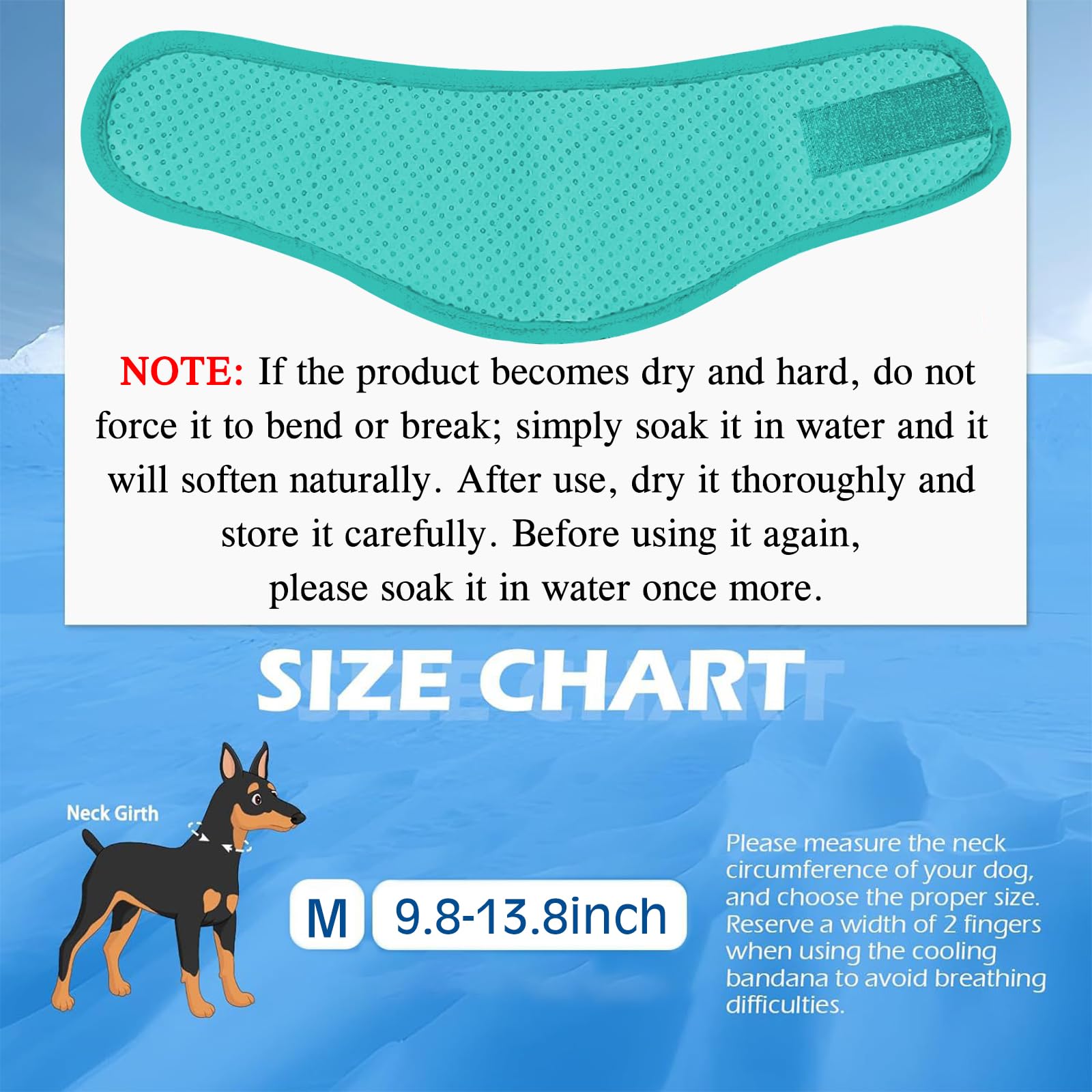 Bandana chłodząca dla psa, oddychająca obroża chłodząca dla psa, obroża chłodząca dla psów, natychmiastowe chłodzenie bandana dla psów, regulowany ręcznik dla zwierząt domowych, zapobiega