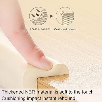 XPLKQXE Proofing Corner Guards Protectors, Furniture Corner Guards, Protective Foam Cushion, Sharp Edges Padding, Table Desk Furniture Safety Bumper DIY (Color : White-A, Size : 1pcs)