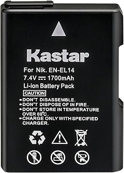 Kastar 2-Pack EN-EL14 Battery Replacement for Nikon EN-EL14a, EN-EL14b, EN-EL14c, EN-EL14, Nikon 27126 Battery, Nikon MH-24a, MH-24 Charger