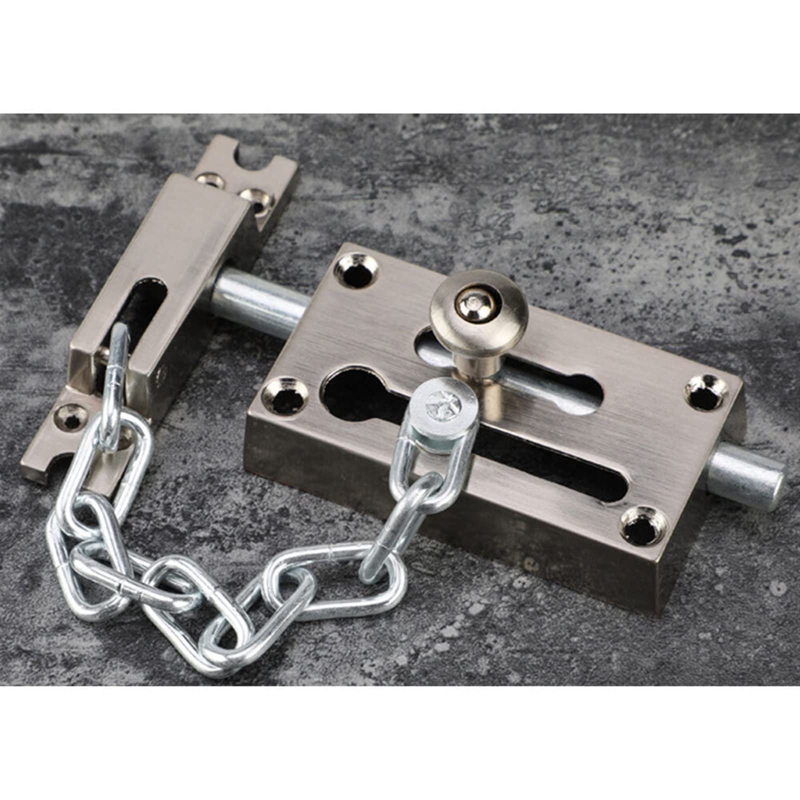 SFJSFIMQ Chain Lock Door Protector, Hotel Alloy Chain, Home, Window, Safety Sliding pin, Anti-Theft Chain Lock, Old Lock Hardware.(Red Bronze)