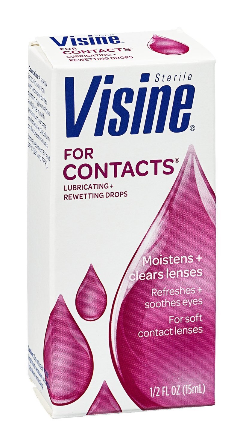 Visine For Contacts Lubricating + Rewetting Drops, Sterile Refreshing
