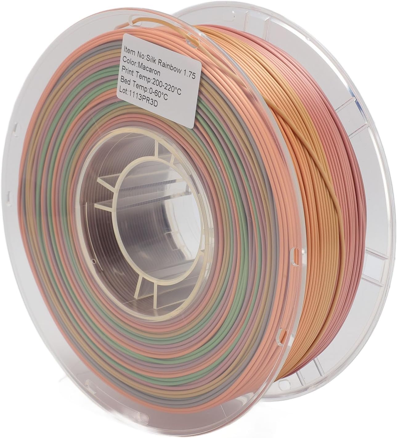 3D Printer Filament, 1.75mm 2.2lb Net Weight Multicolor Silk PLA Filament, Matte Gradient Colors Filament for 3D Printers