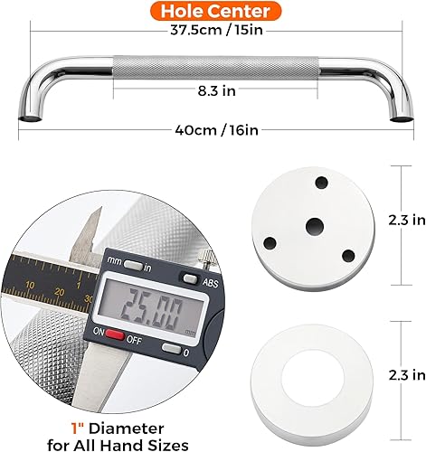 Miniatura 4 de Barras de agarre para ducha, paquete de 2 asas antideslizantes de ducha de 16 pulgadas para ancianos, barra de seguridad para ducha, barras de
