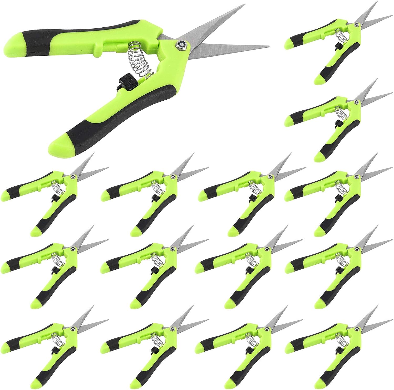 HAKZEON 15 Pack 6.5 Inch Professional Bud Trimming Scissors,Stainless Steel Micro-Tip Gardening Hand Pruners with Straight Blades, for Easy Pruning Garden Tree Pot Plant Flowers