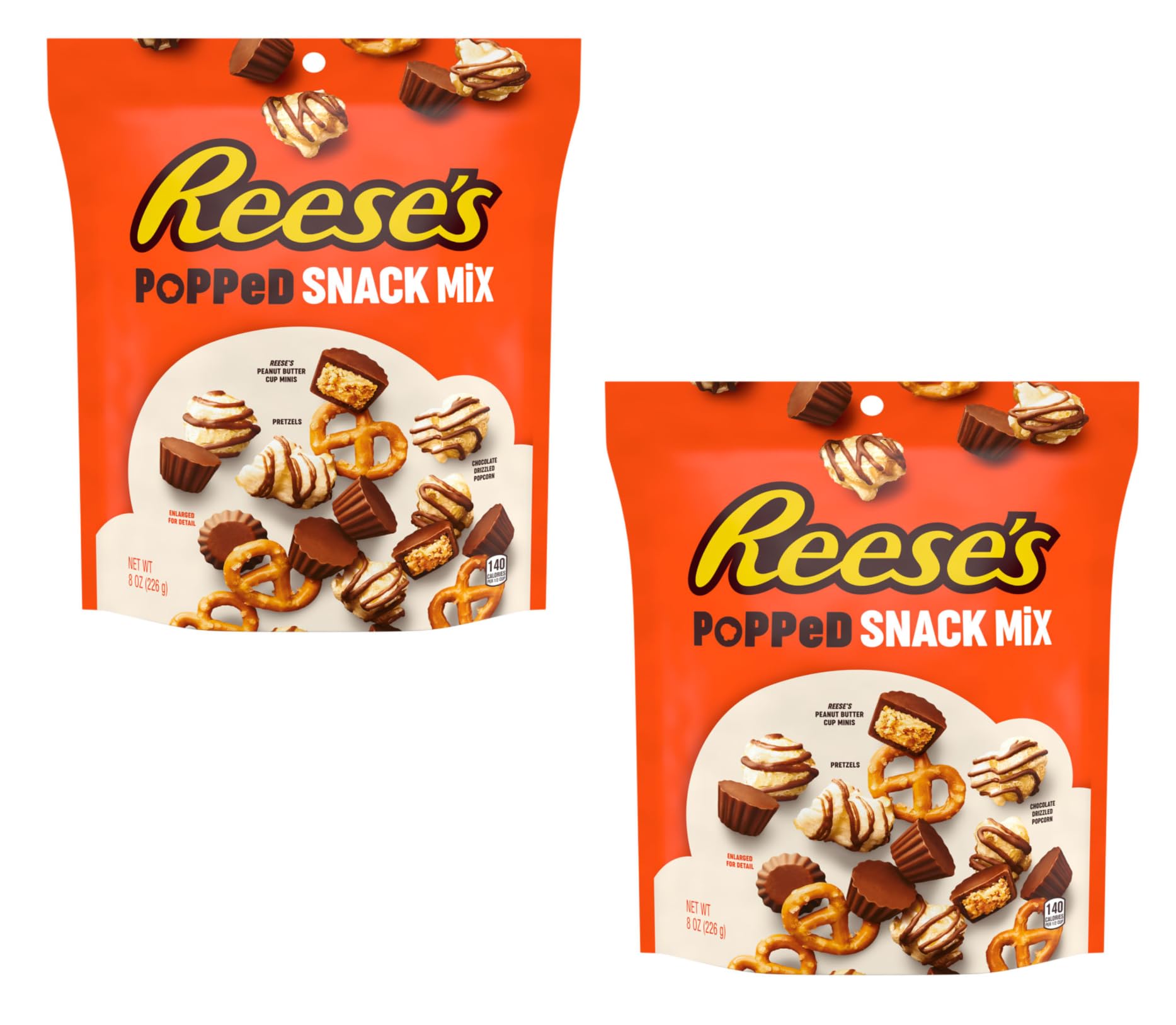 Reese's Snack Mix Popped - Pack of 2 - Classic Treats - Popcorn
