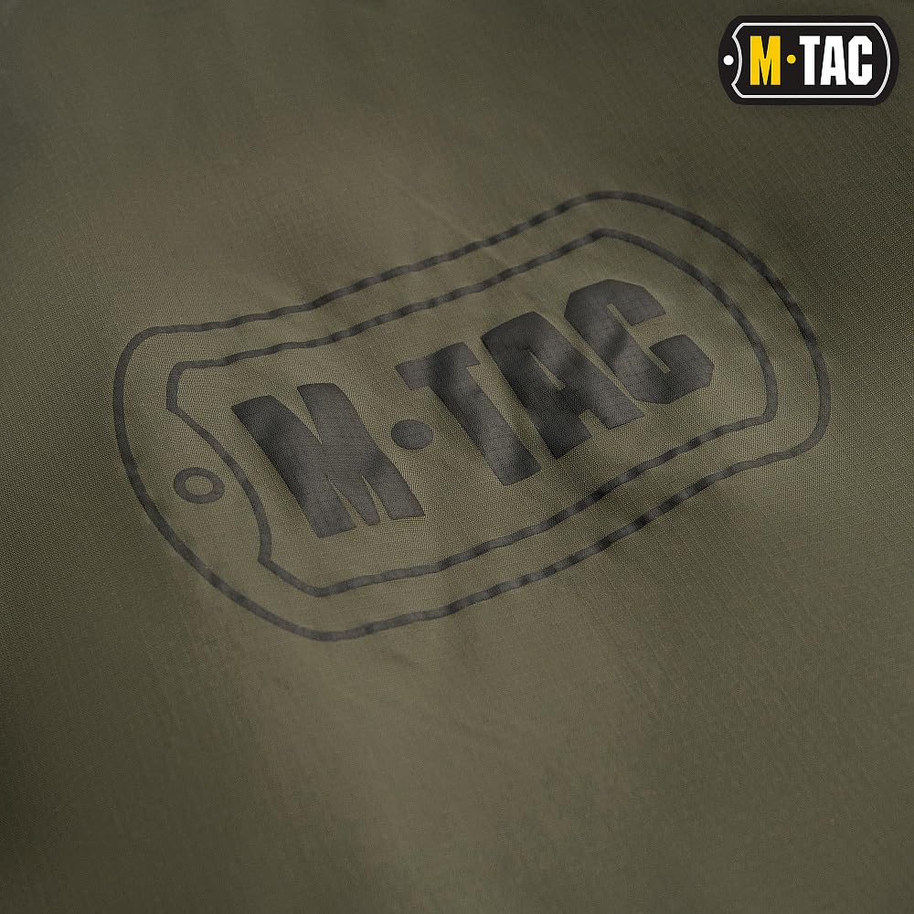 M-Tac Schlafsack Camping Tasche Olive Wasserdicht Kompressionsschlafsack mit Kapuze, Doppelreißverschluss, Komforttemperatur -5 / +5°C, Olive
