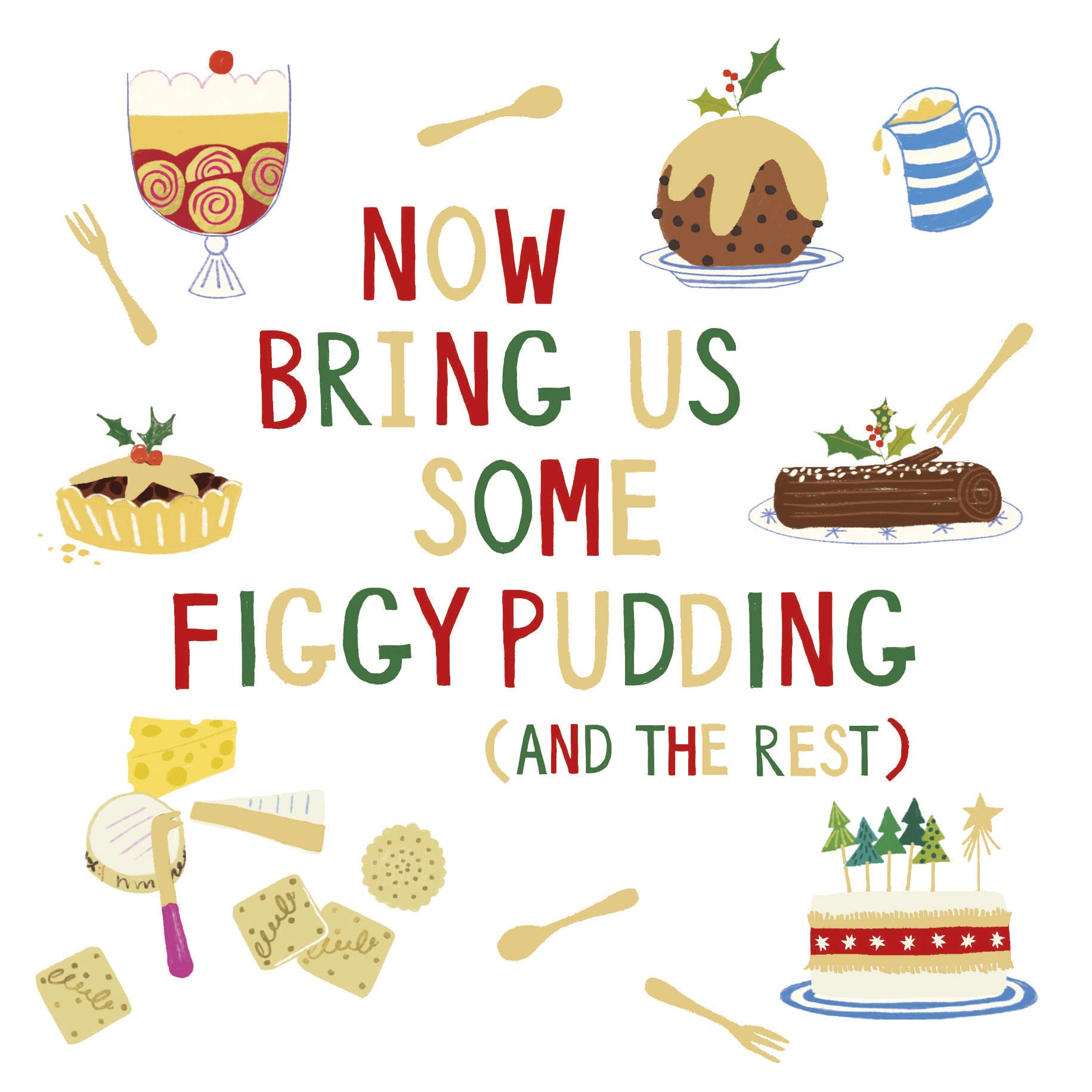 Pack of 8 Figgy Pudding Xmas Pudding RSPCA Charity Christmas Cards Xmas Cards 556993, Multicolor, 15.5cm x 15.5 cm