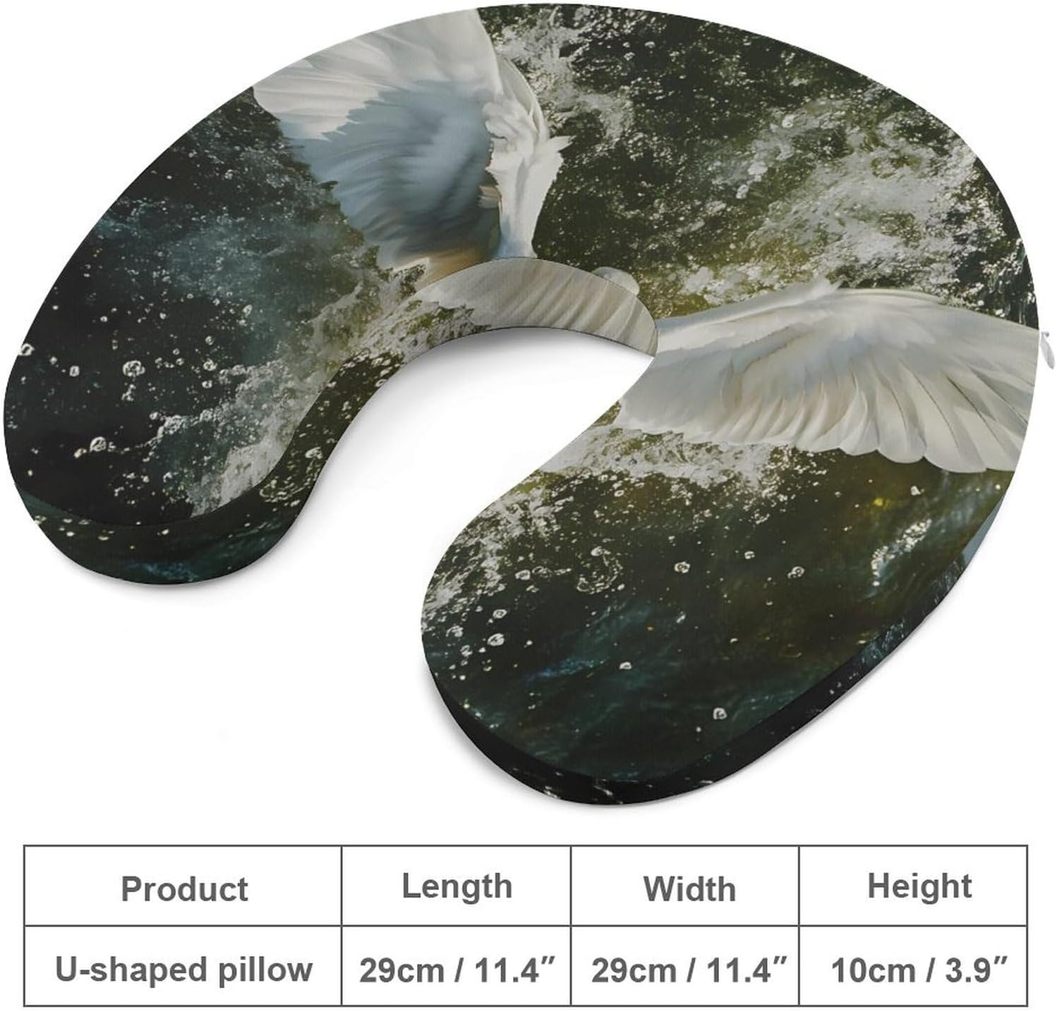 A White Flying Duck Memory Foam Pillows U Shaped Travel Neck Pillow