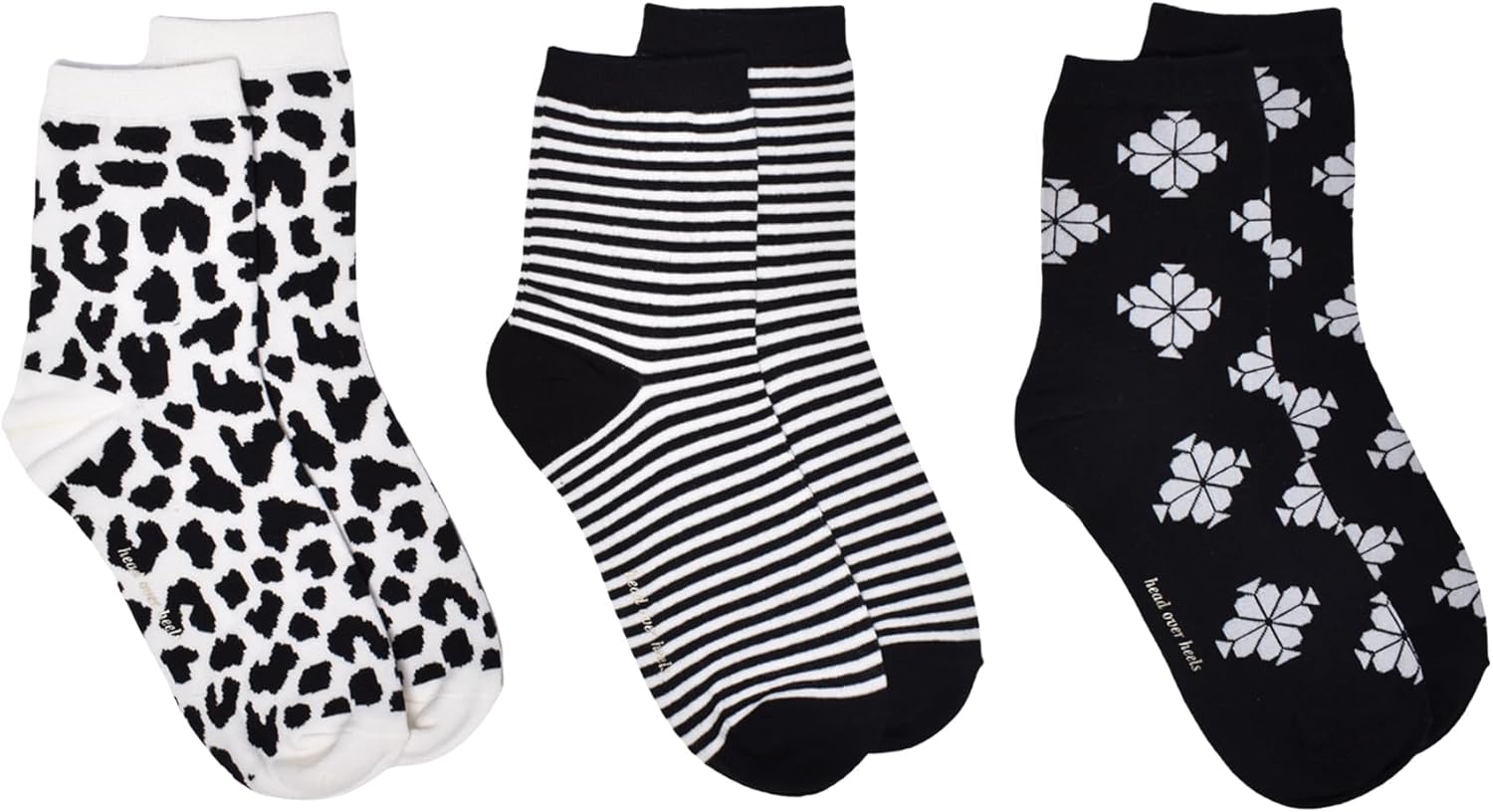 kate spade new york Women's 3-Pack Leopard Shortie Crew Socks, Soft & Comfortable