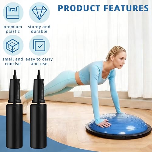 Miniatura 4 de Bomba de bola compatible con Bosu para globos, pelota de yoga, bomba manual de entrenamiento de equilibrio de bola de aire compatible con Bosu, 2