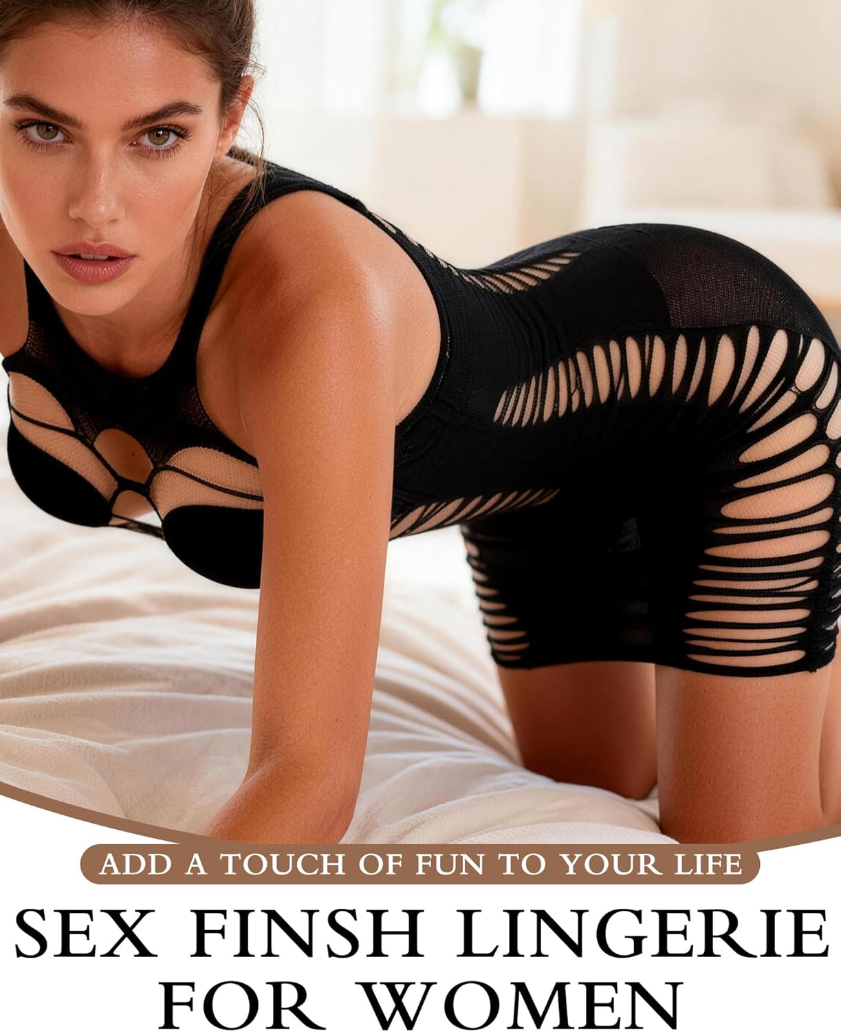 Lingerie Fishnet Dress Mesh Fishnet Bodysuit See Through Chemise, Dress Lingerie for Women, Perfect for Women under 150lb - Image 4