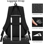 Sac à dos pour ordinateur portable pour hommes et femmes, sac à dos noir, sac à dos scolaire pour garçons et filles, sac à dos, sac de travail, convient aux ordinateurs portables de 15,6 po et aux cahiers
