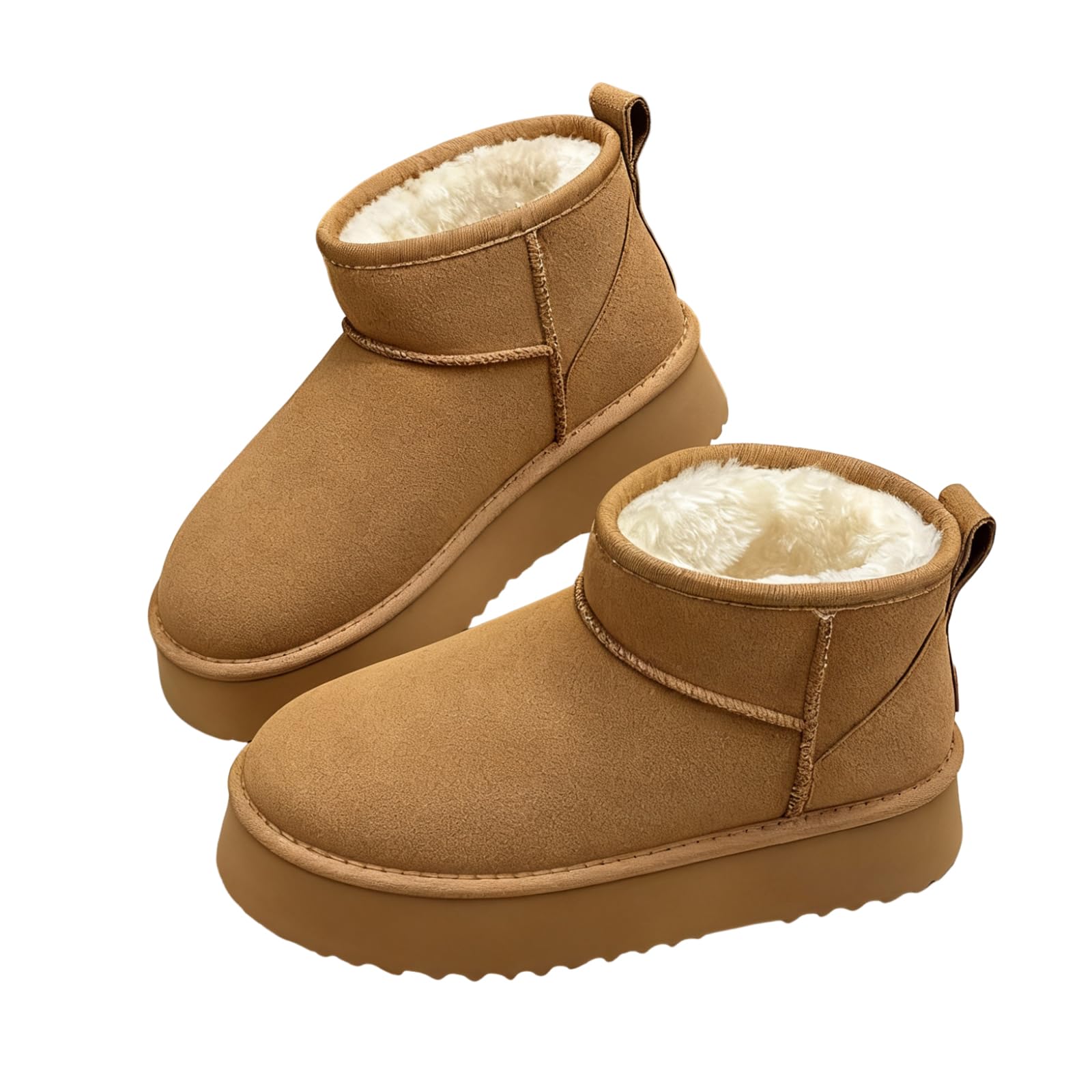 Snow Ankle Boots for Women Platform Winter Mini Boots with Anti-Slip Memory Foam Insole Lightweight Boots for Women